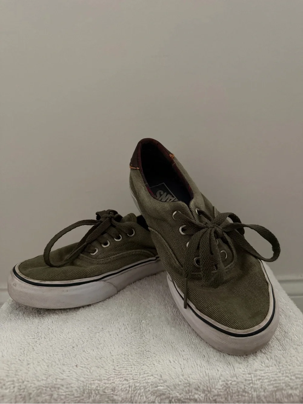 Vans Olive Canvas Low-Top Sneakers